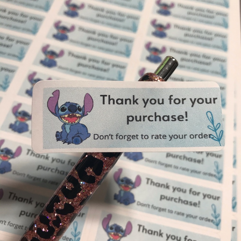 90 thank you for your purchase stickers 3 pages